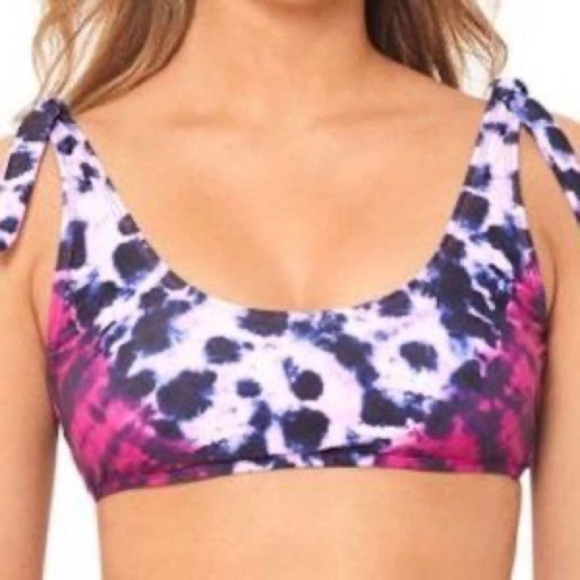 Salt + Cove Women's Fuchsia How Do You Zoo Tie-Dye Bikini Swim Top sz Junior’s L - Picture 1 of 3
